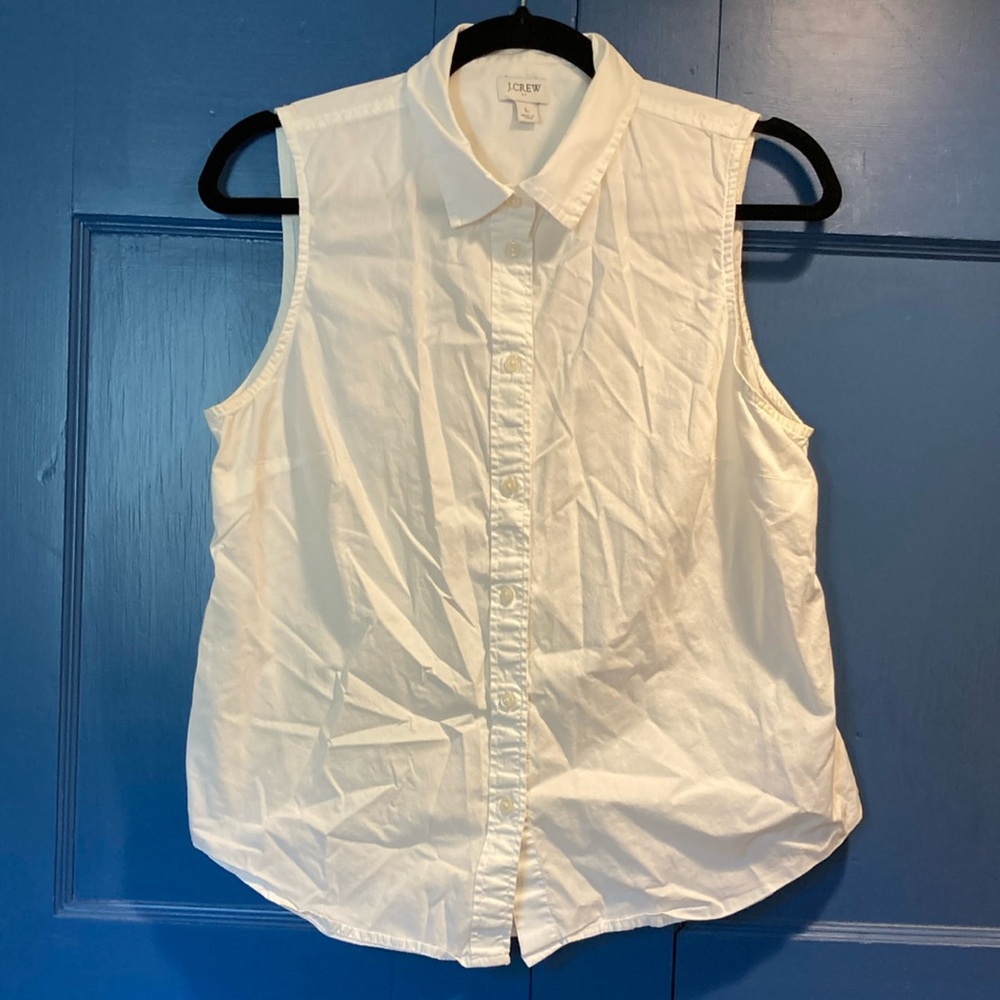 J. Crew White Button Down Shirt with Dress Collar